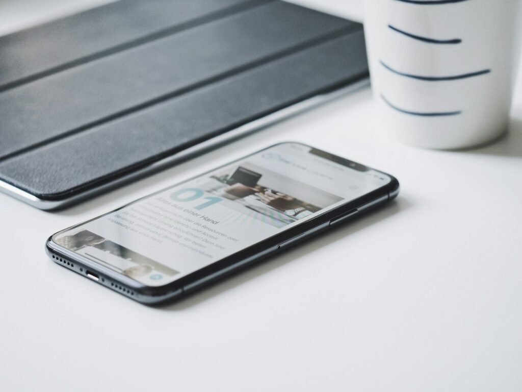 Modern unlocked smartphone on a desk