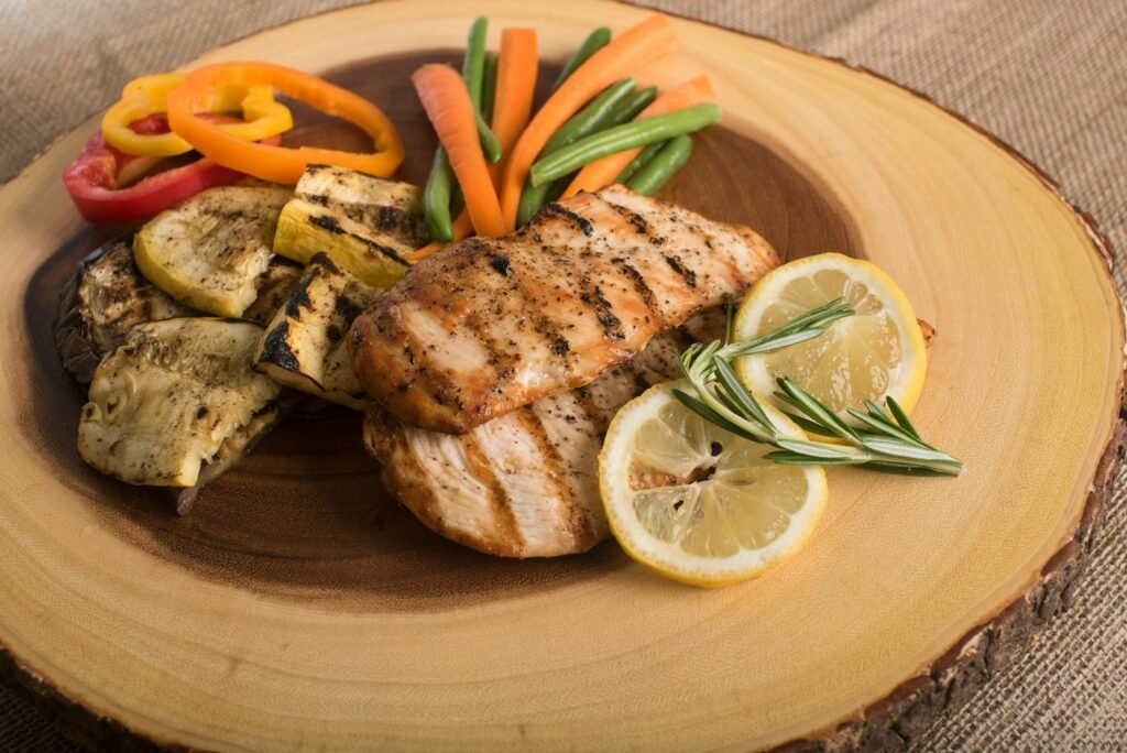 Lemon chicken dinner, shown as an illustrative stock photograph rather than a Home Chef meal