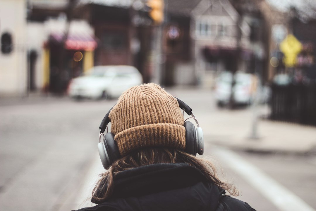 Woman wearing headphones