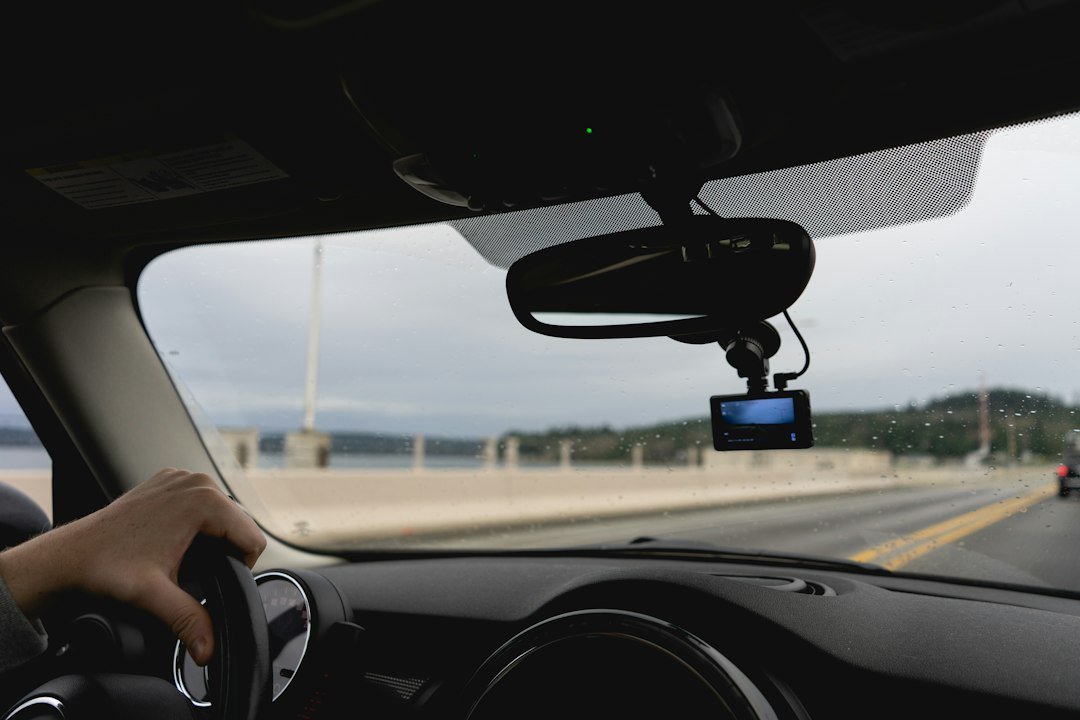 Windshield view from a car